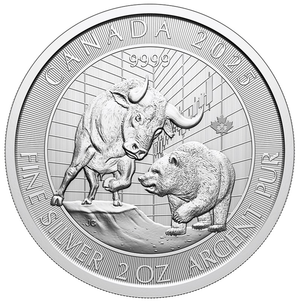 2 oz Silver Bull and Bear Coin (2025)